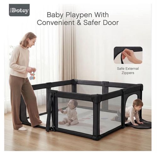 Doradotey Foldable Baby Playpen 180 x 200 cm with Walk in Door — image 2