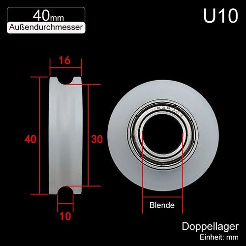 Nylon Single/Double Bearing Roller U/V/H Type Grooved Wheel Pulleys Rail Wheel