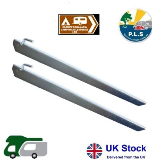 2 x PLS Awning Tie Down Heavy Duty Ground Anchor Stake Motorhome Tent - BG350