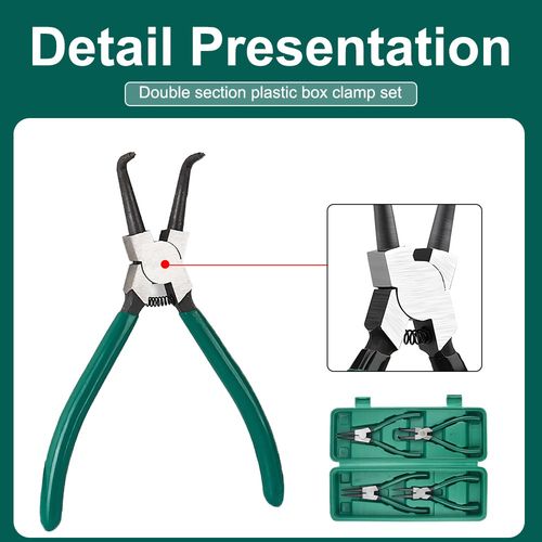 4PC 7" Circlip Pliers Set Internal External Bent Straight Ring Remover Retaining — image 14