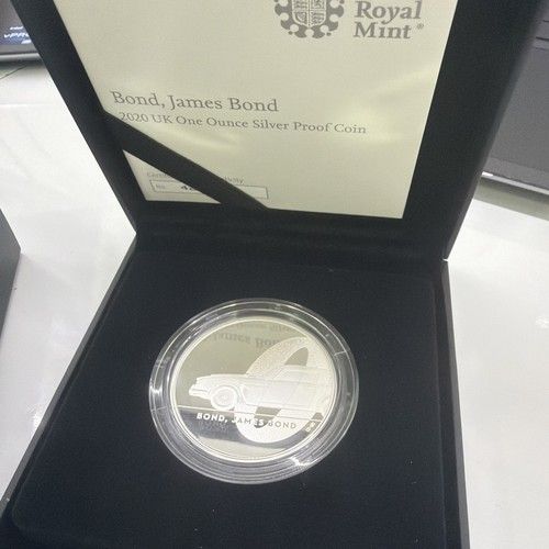 2020 James Bond Aston Martin DB5 £2 Silver Proof Coin 1oz Royal Mint Box & COA