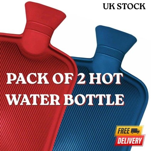 Large 2L Leak Proof Hot Water Bottle Rubber Warm Bottle Bed Winter Pack 2 SALE