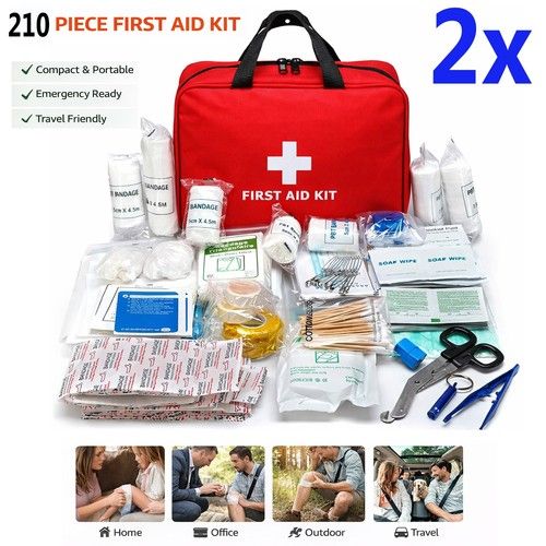 420 PIECE FIRST AID KIT BAG MEDICAL TRAVEL 1ST AID EMERGENCY HOME CAR WORKPLACE