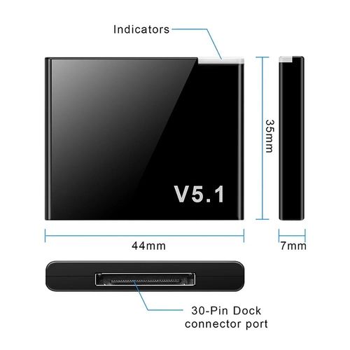 30 Pin Dock 5.1 Audio Receiver Mini 30Pin Bluetooth 5.1 Receiver Adapter A2DP — image 2