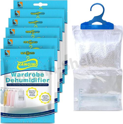 12 Hanging Wardrobe Dehumidifier Bags Damp Mould Moisture Mildew Condensation — image 1