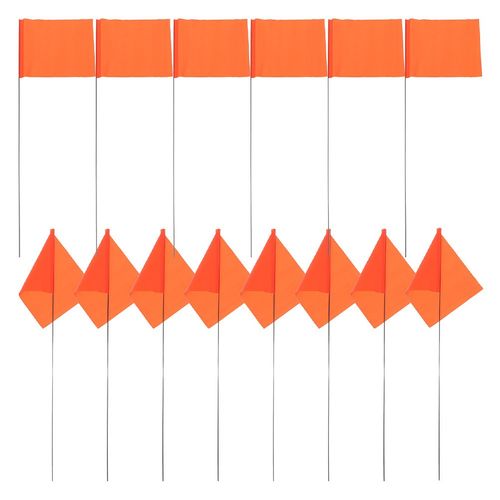 Reusable Steel Wire PVC Marking Flags 200Pcs Bright Orange Yard Lawn Markers — image 6