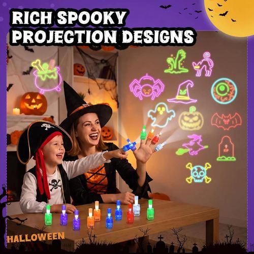 10Pcs Halloween Finger Lights LED Projector Rings Kids Party Favor Trick Treat — image 5