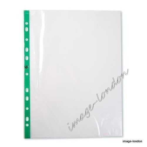 A4 Clear Plastic Poly Punched Pockets Strong Filing Wallets Sleeves Protector — image 2
