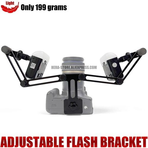 Adjustable Twin Flash Bracket for Macro Dental Photography SLR DSLR Cameras