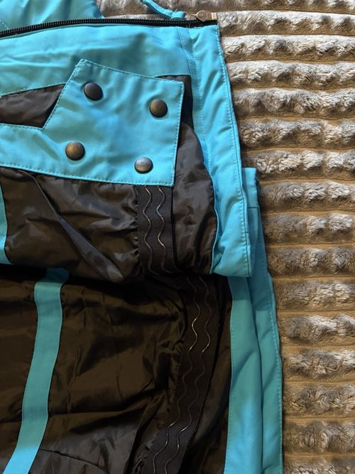 LA Gear Womens Hooded Insulated Ski Jacket Blue/Black Size 8 Zip Pockets — image 9