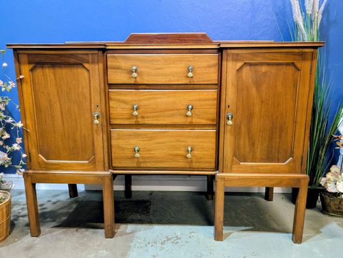 Antique Edwardian Mahogany Sideboard Buffet Cabinet Cupboard Drawers Service — image 2