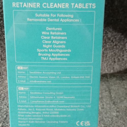 Y-Kelin Retainer Cleanser Tablets 96 Count, Mint Flavour, Turquoise — image 4