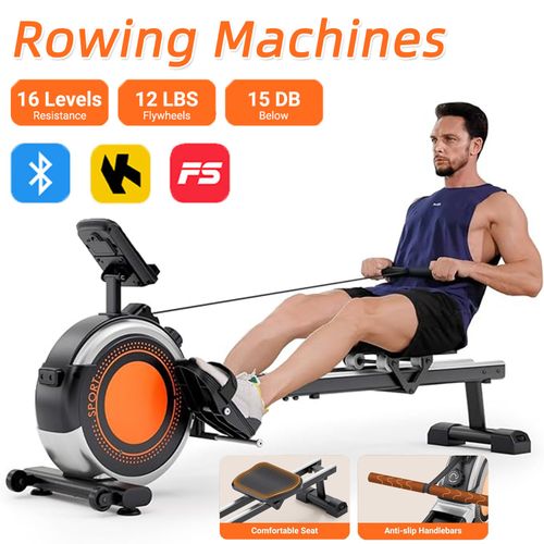 16 Levels Magnetic Rowing Machine Rower LCD for Home Gym Fitness Cardio Workout — image 1