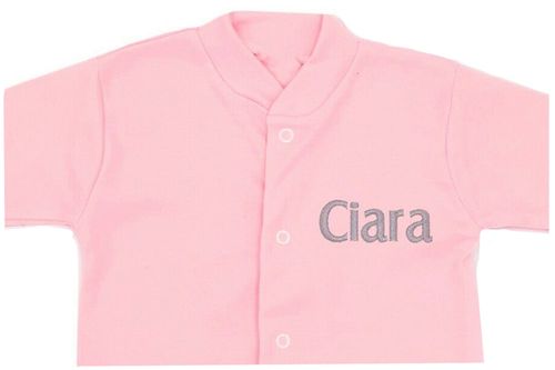 Baby Girl Boy Personalised Sleepsuit Romper Babygrow Embroidered NB-12 Months — image 2