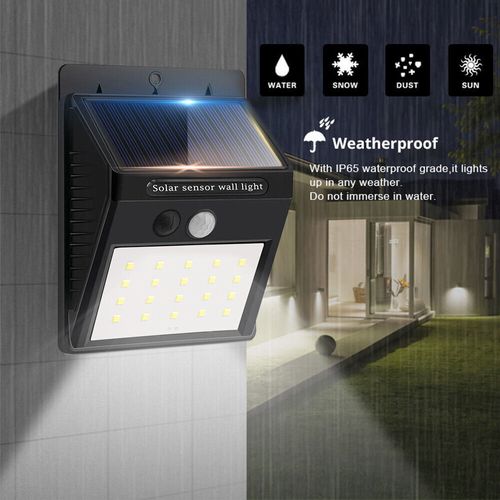 20 LED Solar Powered PIR Motion Sensor Light Outdoor Garden Security Wall Lights — image 1