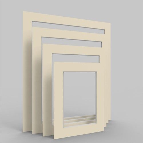 Ivory Picture Photo Frame Mounts Bevel Cut Mount pack of 4, 8, 12 and 24