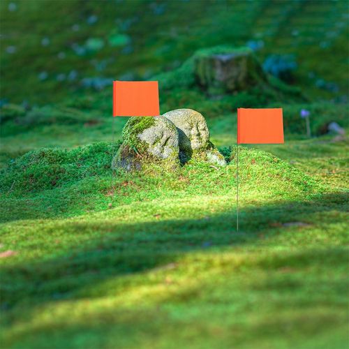 Reusable Steel Wire PVC Marking Flags 200Pcs Bright Orange Yard Lawn Markers — image 4