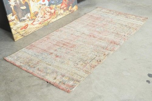 small turkish rug, hand-knotted carpet vintage rug, oushak area rug 3 x 6 ft 300