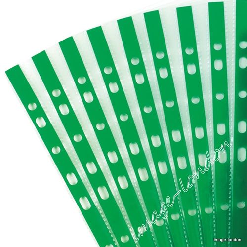 A4 Clear Plastic Poly Punched Pockets Strong Filing Wallets Sleeves Protector — image 1