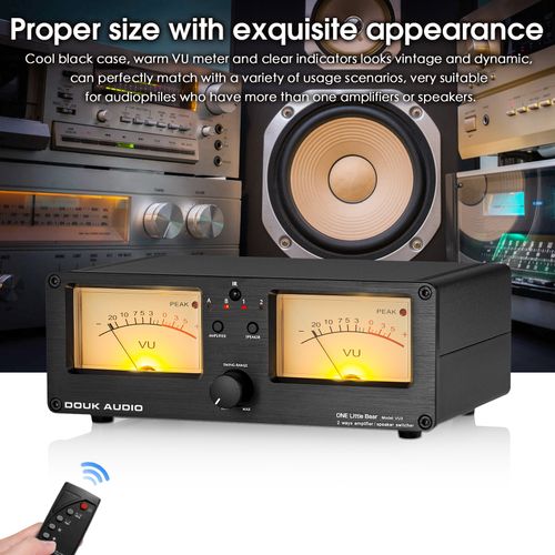 Dual Analog VU Meter 2-way Amplifier/Speaker Audio Switcher Box w/Remote Control — image 9