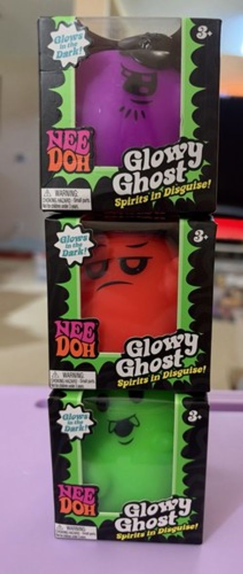 Needoh Glowy Ghosts Set of 3 Glow In The Dark Halloween
