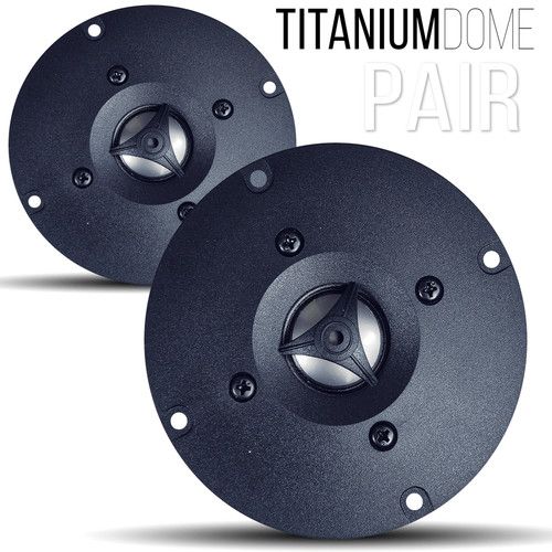Pair of Replacement Dome Tweeter 80 Watt RMS 25mm 1" Inch Black Titanium