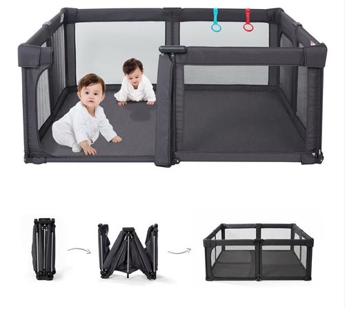 Doradotey Foldable Baby Playpen 180 x 200 cm with Walk in Door — image 1