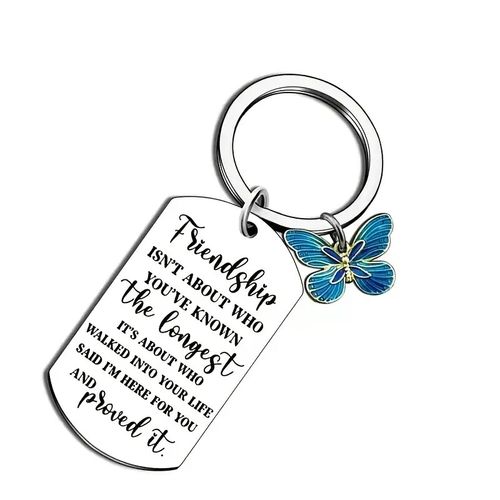 Friendship Butterfly Charm Friend Keychain Gift For Best Friend Bestie Keyring — image 5