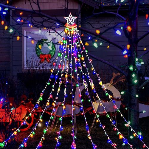 Kwaiffeo Outdoor Christmas Decorations 350 LED Waterfall Christmas Lights 3.5M — image 5