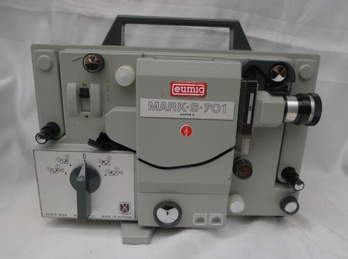 Vintage Eumig Mark S 701 Super 8 Sound Movie Projector in Case + 3 Reels Working — image 1
