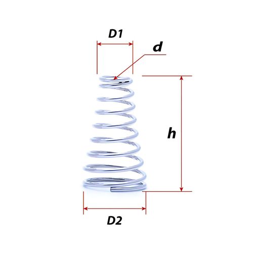 304 Stainless Steel Conical Cone Compression Spring Wire Dia 0.4-2mm High 8-30mm — image 1