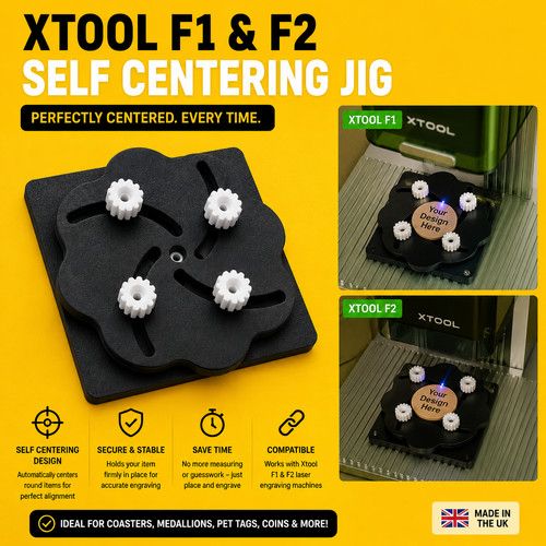 Self-Centering Jig for xTool F1 – Precision Alignment for Engraving Various Item