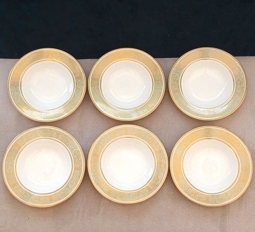 Royal Doulton English Renaissance H.4972 Bone China Soup Bowls Set of 6