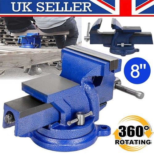 8'' 200mm Heavy Duty Bench Vice Grip Clamp Vise Workbench Anvil 360° Swivel Base