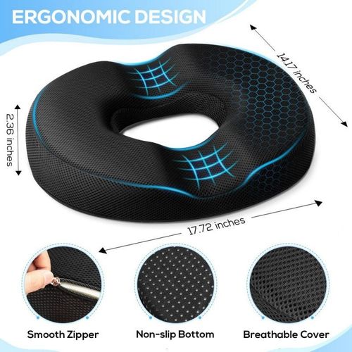Donut Cushion Seat Pillow Memory Foam Hemorrhoid Tailbone Pain — image 4