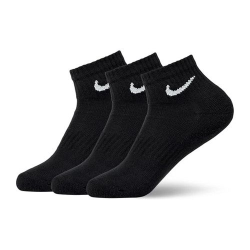 Nike Socks Mens 3 Pack Black White Ankle Crew Sports Cotton Cushioned