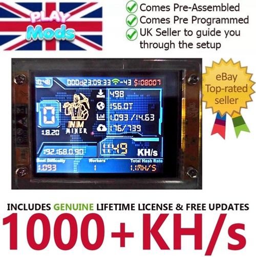 Latest Firmware 1000+ KH/S NMMiner NerdMiner v2 Solo Miner Bitcoin FULL  SUPPORT