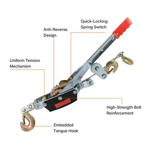 Gear Power Puller Come Along Winch 4 Ton 8800 lbs Heavy Duty Pull Hoist 3 Hooks — image 8