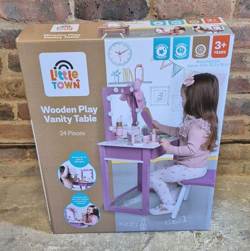 Little Town Wooden Vanity Table & Stool