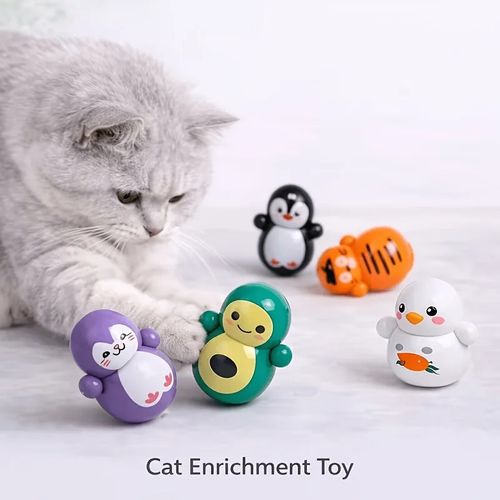 10 Pack Self-Righting Cat Rolling Toy Battery-Free Interactive Indoor Cat Play — image 1