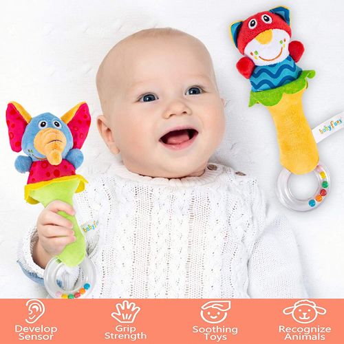 Baby Rattle Toys Set Plush Animal Handbells newborn Baby Sensory Gifts — image 6