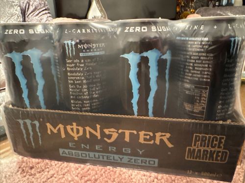 Monster Absolute Zero Energy Drink 500ml Can, Pack of 12 — image 1