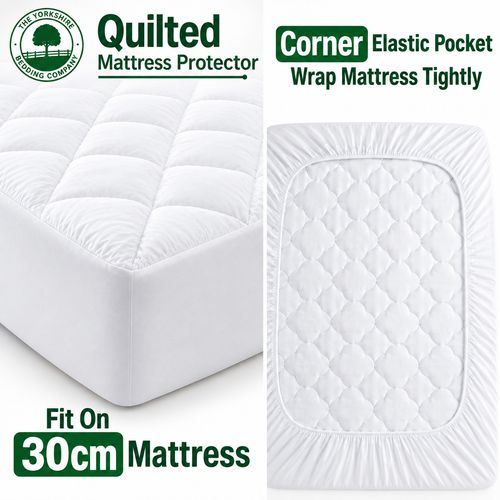 Extra Deep Quilted Mattress Protector WATERPROOF Anti-allergic Fitted Cover UK — image 5