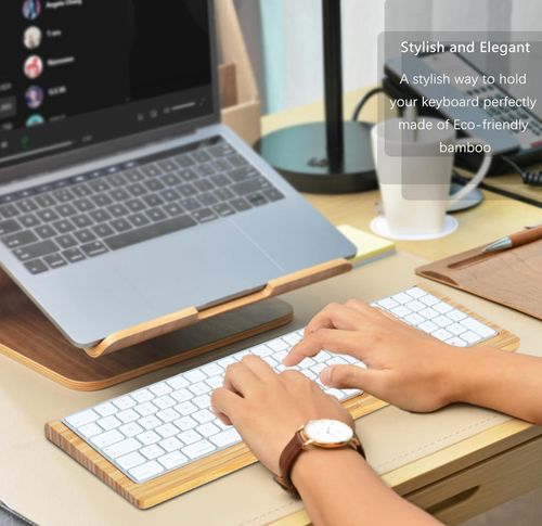 SAMDI Wood Keyboard Tray Holder Magic Keyboard with Numeric Keypad Custom — image 3