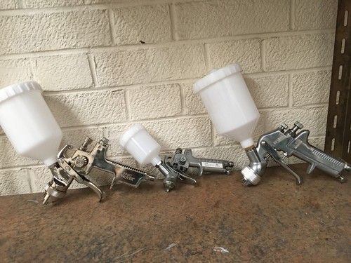 3x Spray Gun Set 1 x 0.8 mini Paint Gun 1x 1.4 Gun and 1x 1.8 Gun