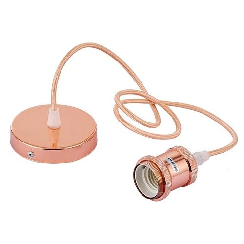 Innoteck Vintage Pendant Lamp Holder E27 Rose Copper Industrial Ceiling Light