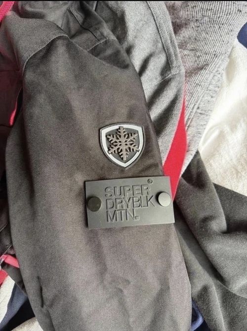 Superdry Snow Women’s Ski Jacket Grey/Pink Hooded Faux Fur Full Zip Size S — image 3
