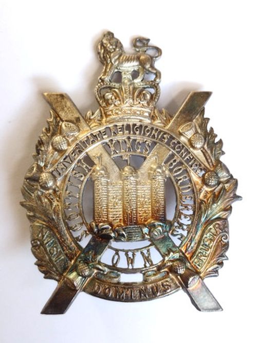 WW1 King's Own Scottish Borderers Officers Cap Badge Qvc Fully Fretted- Original
