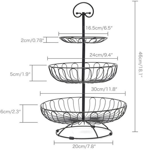 3-Tier Stainless Steel Fruit Basket Stand for Kitchen and Home Storage — image 4