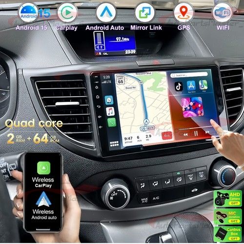For Honda CRV 2012-2016 Apple Carplay Android 15.0 Car Stereo Radio GPS WIFI RDS